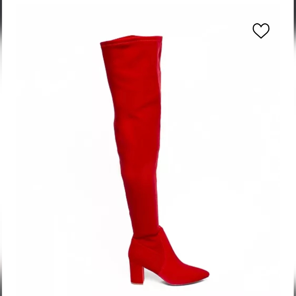 NWOB Smash Shoes Malia Extra Wide Calf Block Heels Thigh High Boot